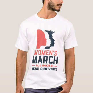 T-shirt Marche des femmes dans l'Illinois Entendez notre v