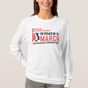 T-shirt Marche des femmes Sur la Pennsylvanie Levez-vous E
