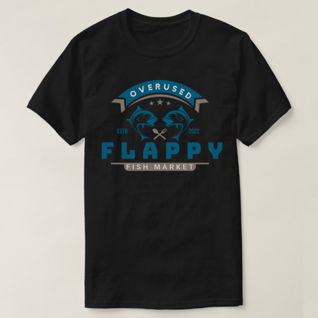 T-shirt Marché du poisson appétit surutilisé (Design devant)