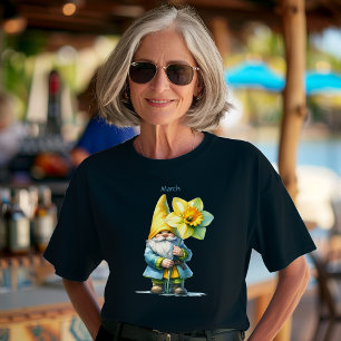T-shirt Marche personnalisée Mois de naissance Jardin Gnom