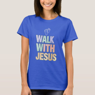 T-shirt Marcher Avec Jésus Foi Chrétienne Pastel Graphic