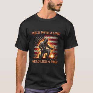 T-shirt Marcher avec une soudure boiteuse comme un soutene
