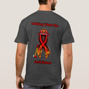 T-shirt Marcher là où le diable danse...Pompier