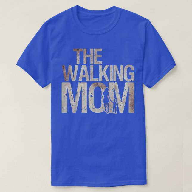 T-shirt Marcher Maman Zombie Femme et enfant Fête des mère (Design devant)