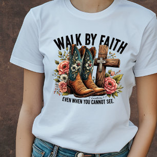 T-shirt Marcher par la foi chrétienne