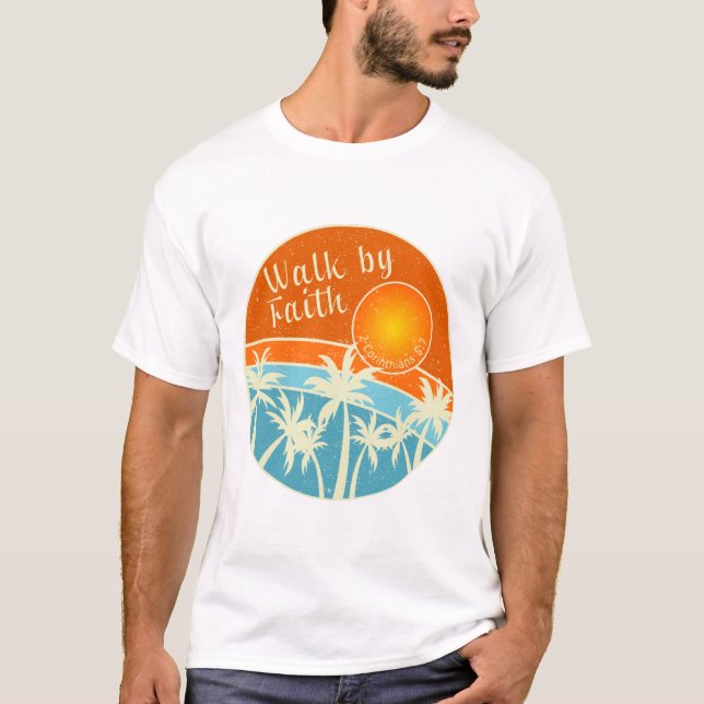 T-shirt Marcher par la foi Christian Design (Devant)