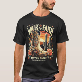 T-shirt Marcher Par La Foi Pas Par Vue Christian Western
