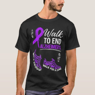 T-shirt Marcher pour un ruban violet de sensibilisation à 
