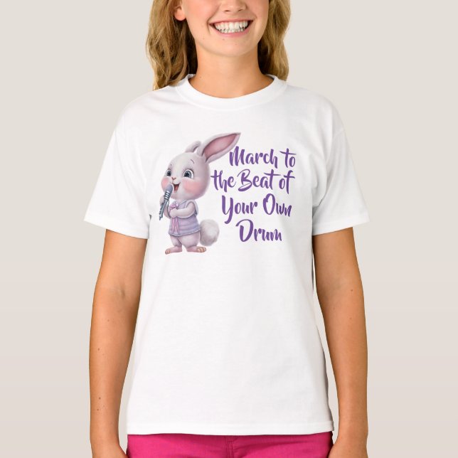 T-shirt Marchez au beat de votre propre lapin de tambour m (Devant)