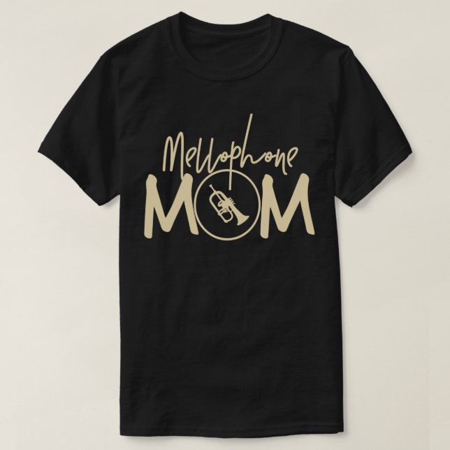 T-shirt Marching Band Funny Mellophone Maman (Design devant)