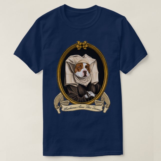 T-shirt Marchionne de Chien Renaissance Aime Fleur Taureau (Design devant)