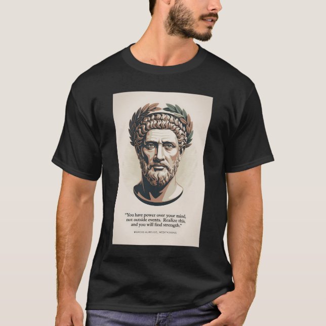 T-shirt Marcus Aurelius Meditations Quote Illustration Art (Devant)