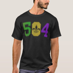 T-shirt Mardi Gras 504 Nola Nouvelle Orléans Louisiane La