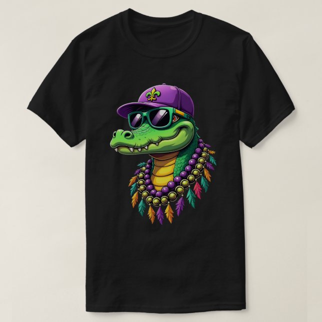 T-shirt Mardi Gras Alligator Carnaval Nouvelle-Orléans (Design devant)
