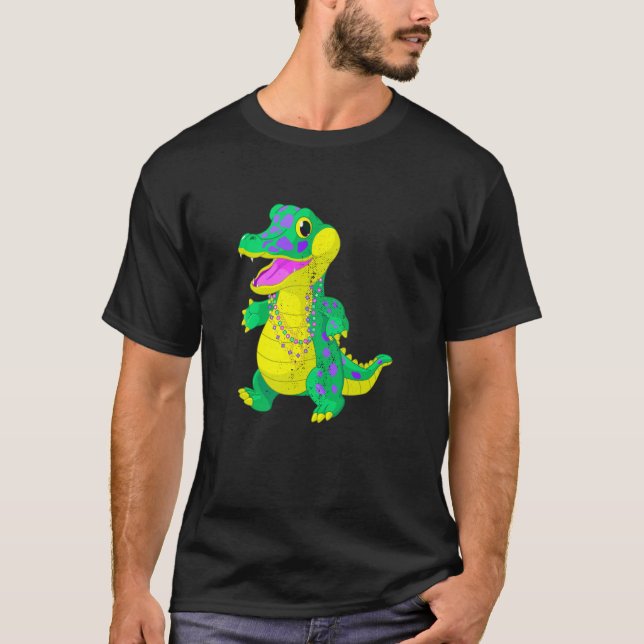 T-shirt Mardi Gras Alligator Masquerade Carnival Costume M (Devant)