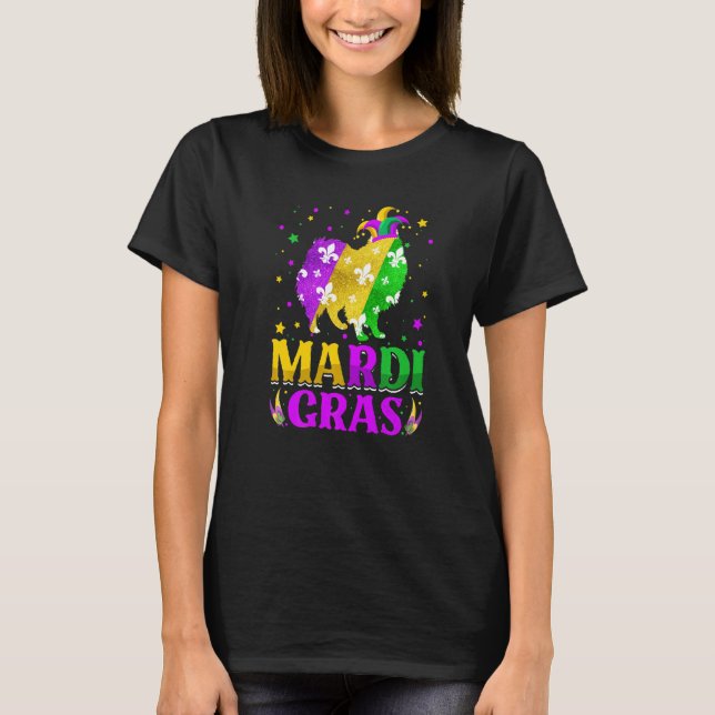 T-shirt Mardi Gras American Eskimo Dog Lover Carnival Jest (Devant)