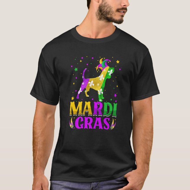 T-shirt Mardi Gras Beagle Dog Lover Carnival Jester Premiu (Devant)