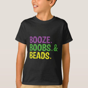 T-shirt Mardi Gras Booze Beads Amusant Gras Mardi Carnaval