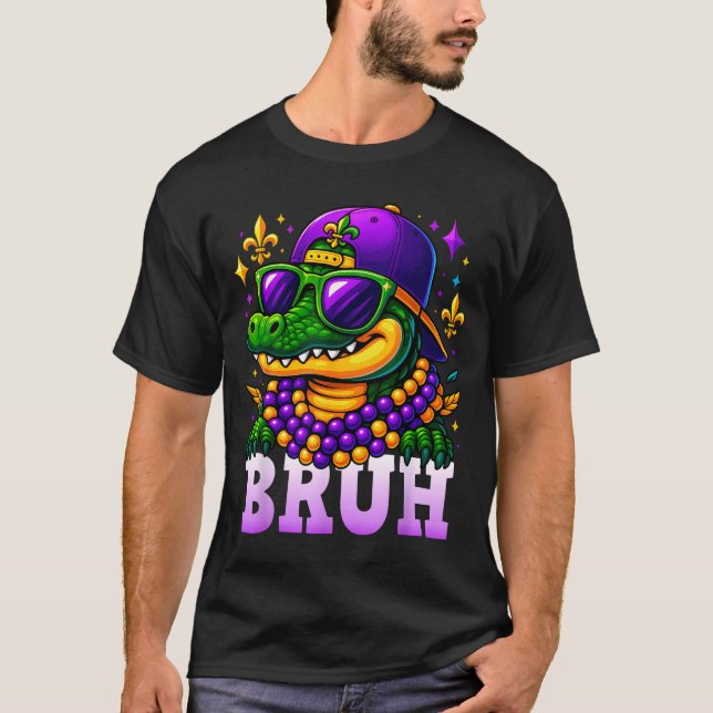 T-shirt Mardi Gras Bruh Mardigator Alligator Costume Teens (Devant)