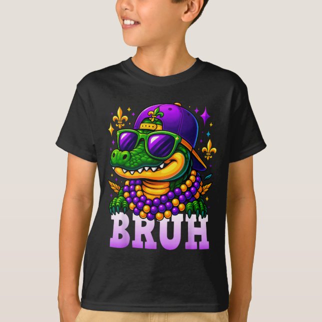 T-shirt Mardi Gras Bruh Mardigator Alligator Costume Teens (Devant)