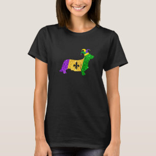 T-shirt Mardi Gras Carnaval Mignon Amoureux de Chien Corgi