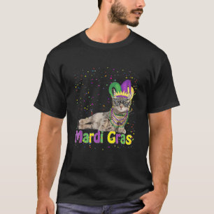T-shirt Mardi Gras Chat Mardi Gras Perle Jester Casquette 