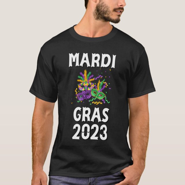 T-shirt Mardi Gras Costume Masques Visage 2023 Mardi Gras  (Devant)