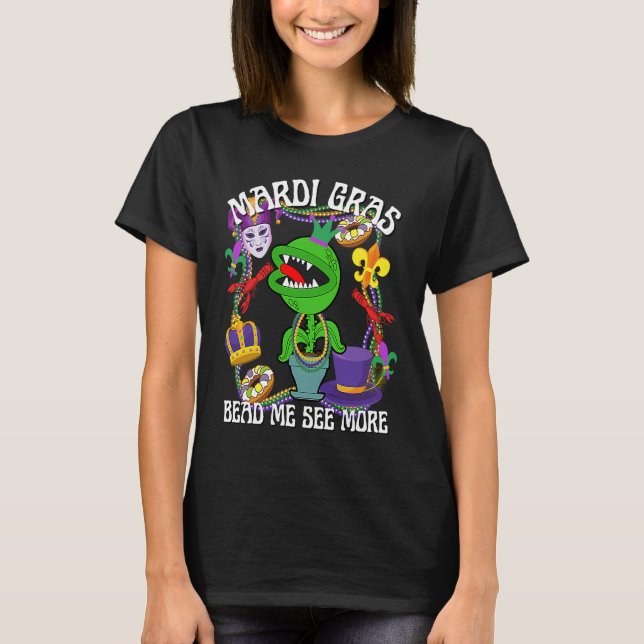 T-shirt Mardi Gras Crawfish Crawdad Feed Me Beads Jester H (Devant)