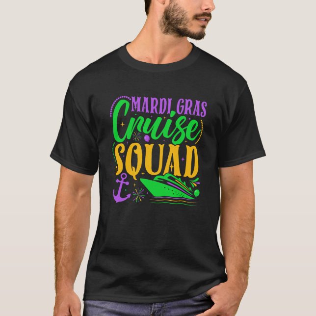 T-shirt Mardi Gras Croisière Escouade Carnaval Vacances en (Devant)