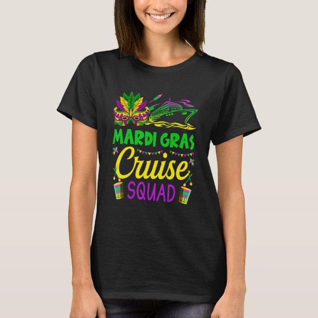 T-shirt Mardi Gras Cruise Squad Matching Group Cruising Cr (Devant)