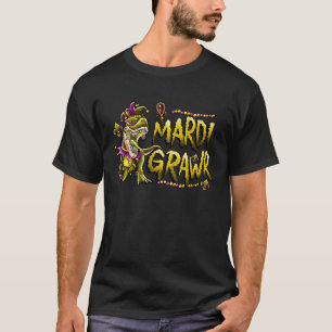 T-shirt Mardi Gras Dabbing Rex Dinosaur Mardi Grawr Perle 