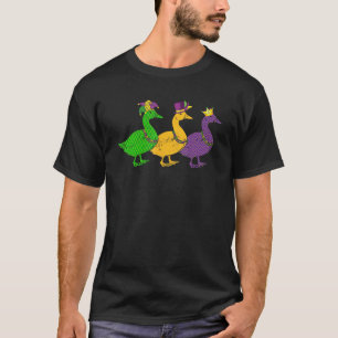 T-shirt Mardi Gras Duck Beads Festival Animaux Jester Casq