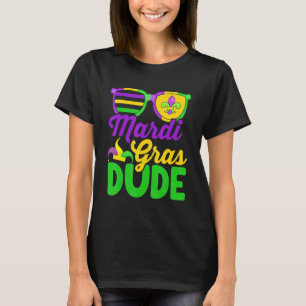 T-shirt Mardi Gras Dude Drapeau Américain Lunettes de sole