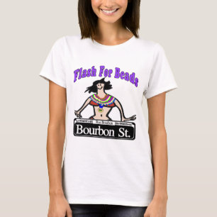 T-shirt Mardi Gras Flash pour perles Bourbon St