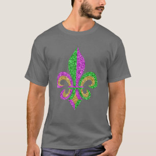 T-shirt Mardi Gras Fleur De Lis Parties scintillant Carnav