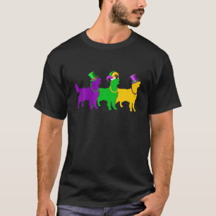 T-shirt Mardi Gras Golden Retriever Chien perle Jester Fun