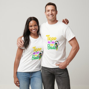 T-shirt Mardi Gras "Jette-moi les perles"