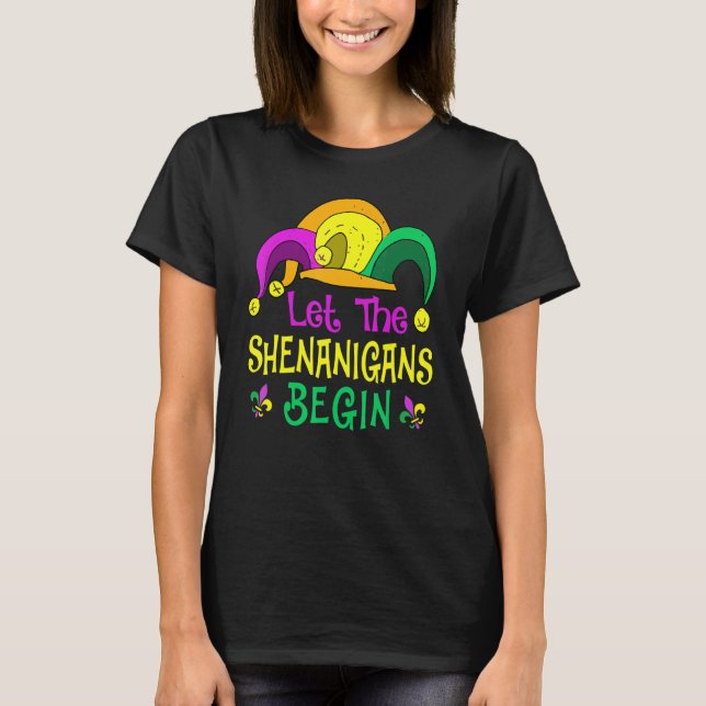 T-shirt Mardi Gras Let The Shenanigan Begin Jester Hat Kid (Devant)