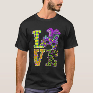 T-shirt Mardi Gras Love Leopard Costume Shirt Carnaval Par