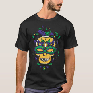 T-shirt Mardi Gras Mask Skeleton Carnival Costume Festival