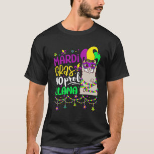 T-shirt Mardi Gras No Prob Llama Alpaca Funny Carnival Cos