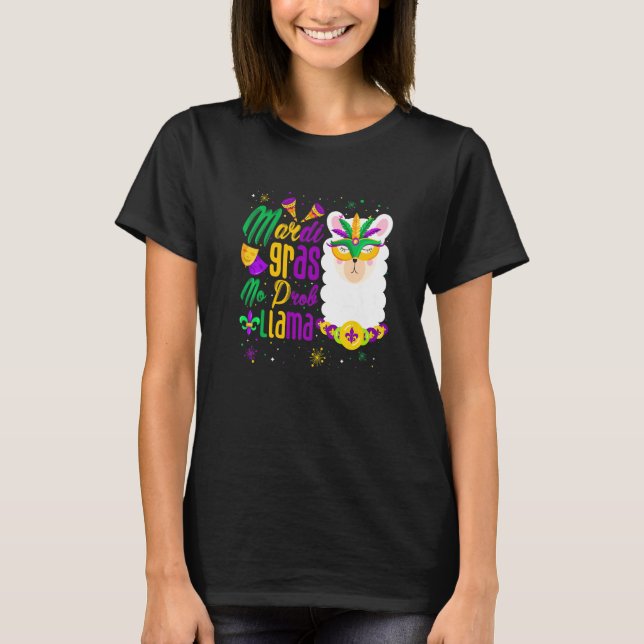 T-shirt Mardi Gras No Prob Llama Funny Mardi Gras Carnival (Devant)