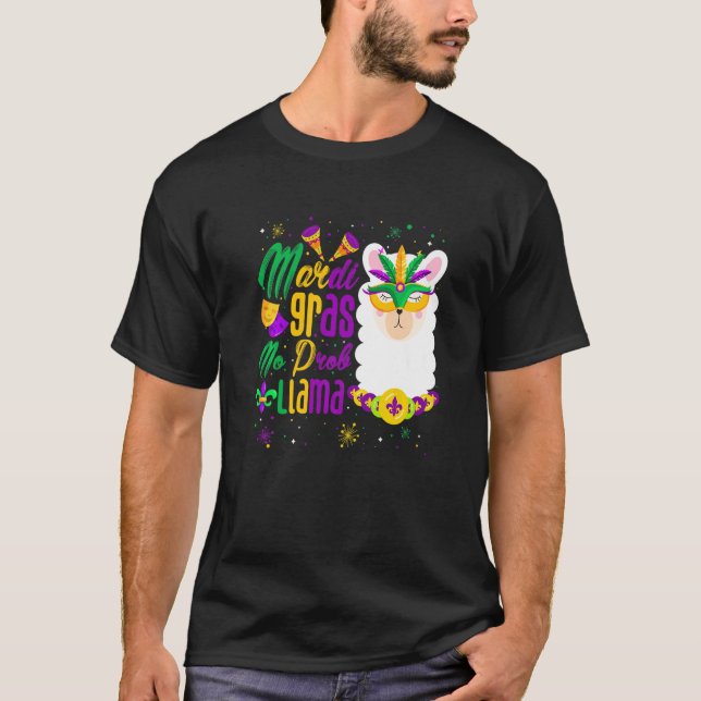 T-shirt Mardi Gras No Prob Llama Funny Mardi Gras Carnival (Devant)