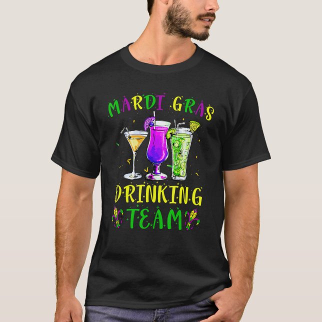 T-shirt Mardi Gras Party Drinking Team Drunk Carnival Para (Devant)