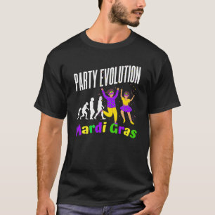 T-shirt Mardi Gras Party Evolution Of Man Funny Fat Tuesda