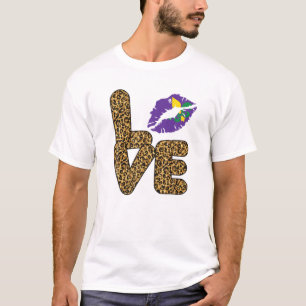 T-shirt Mardi Gras Peace Love Funny Mardi Gras Carnival De