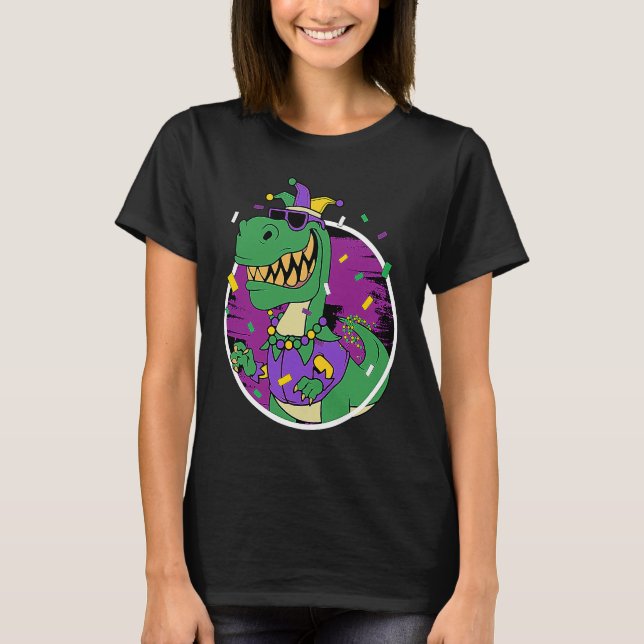 T-shirt Mardi Gras Rex Dinosaur Dino Mardi Gras Bead Costu (Devant)