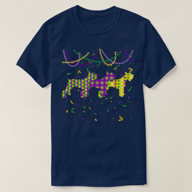 T-shirt Mardi Gras Schnauzer Dog Festival Puppy Dog Lover  (Design devant)