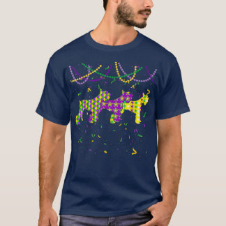 T-shirt Mardi Gras Schnauzer Dog Festival Puppy Dog Lover 