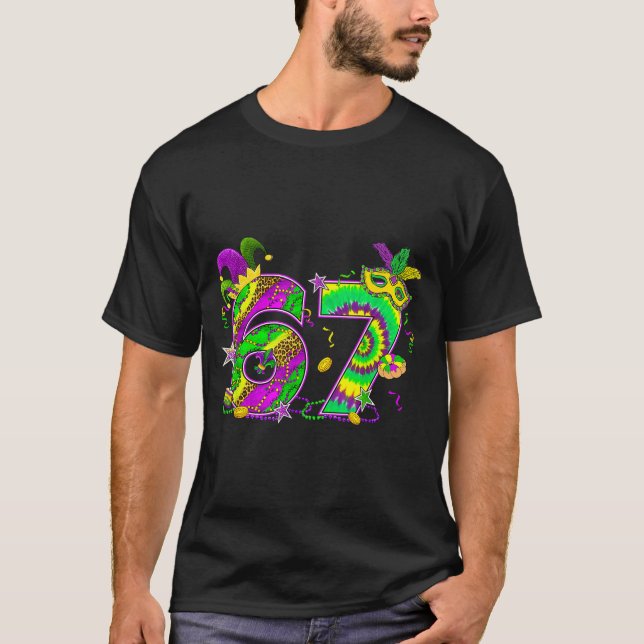 T-shirt Mardi Gras Six Seven 6 7 Matching Costume Couple M (Devant)